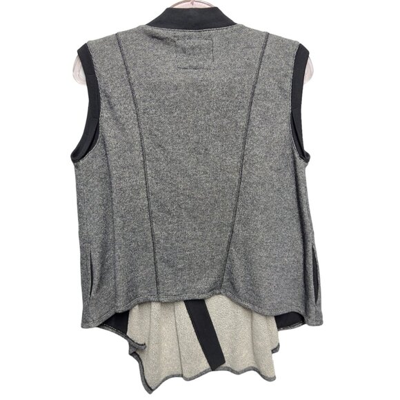 DKNY Terry Knit Sweater Cardigan Vest Jacket Open Front - Picture 5 of 8